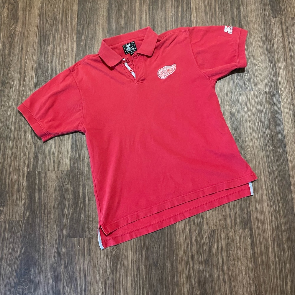 Vintage 90s Detroit Red Wings Starter Polo